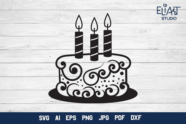 Birthday Cake SVG, Cake with Candles PNG Design. SVG Elinorka 