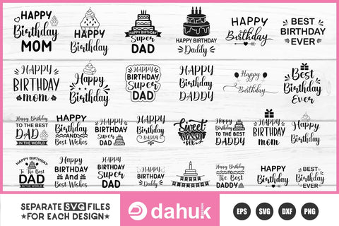 Birthday Cake Topper SVG, Birthday SVG, Birthday Party PNG SVG dahukdesign 