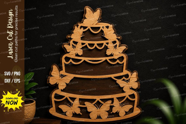 Birthday Cake Wall Art Laser Cut SVG SVG Regulrcrative 