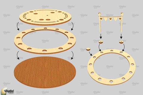 Birthday Candlestick Laser Cut. Happy Birthday. Dino SVG SVG Evgenyia Guschina 