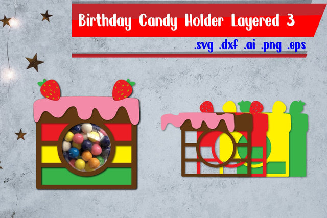 Birthday Candy Holder | Cake Candy Dome 3D Paper zafrans studio 