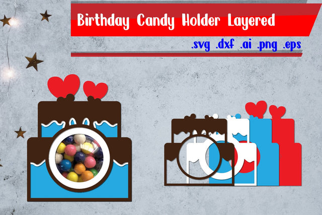 Birthday Candy Holder | Cake Candy Dome SVG zafrans studio 