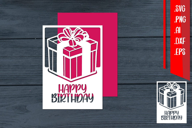 Birthday Card, Birthday Template, Happy Birthday, Gift Box SVG zafrans studio 