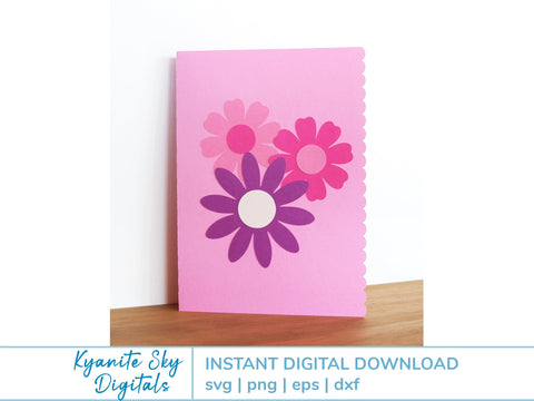 Birthday Card Flowers with any number SVG Kyanite Sky Digitals 