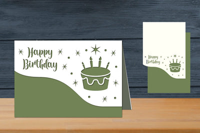 Birthday Card Folded, Happy Birthday Papercut SVG zafrans studio 