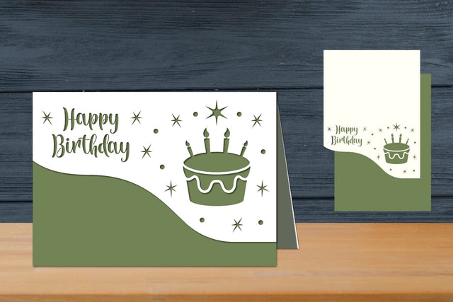 Birthday Card Folded, Happy Birthday Papercut SVG zafrans studio 