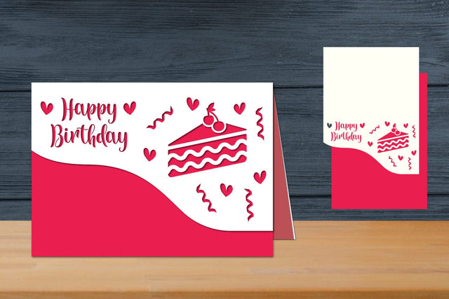 Birthday Card Folded, Happy Birthday Papercut SVG zafrans studio 