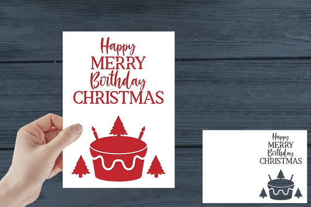 Birthday Card for Christmas, Christmas Birthday, December Birthday Card SVG zafrans studio 