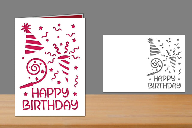 Birthday Card, Happy Birthday Papercut SVG zafrans studio 