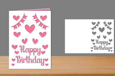 Birthday Card, Happy Birthday Papercut SVG zafrans studio 