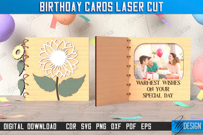 Birthday Card Laser Cut | Greeting Cards | 3D Birthday Greeting Card Design | CNC File SVG Fly Design 