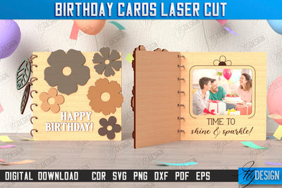 Birthday Card Laser Cut | Greeting Cards | 3D Birthday Greeting Card Design | CNC File SVG Fly Design 