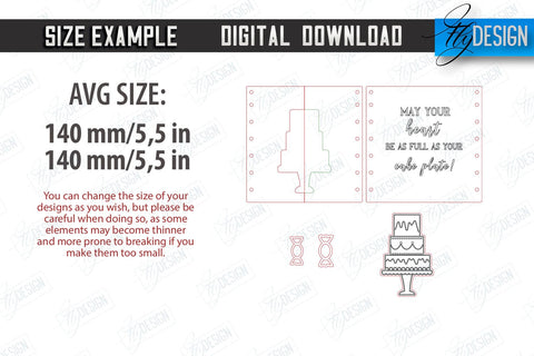 Birthday Cards Laser Cut Bundle | Greeting Cards | Happy Birthday SVG | CNC Files SVG Fly Design 