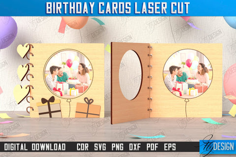 Birthday Cards Laser Cut Bundle | Greeting Cards | Happy Birthday SVG | CNC Files SVG Fly Design 