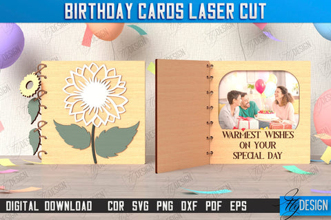 Birthday Cards Laser Cut Bundle | Greeting Cards | Happy Birthday SVG | CNC Files SVG Fly Design 
