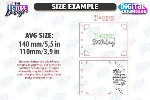 Birthday Cards Laser Cut Bundle | Photo Greeting Cards | Wooden Photo Frame | CNC Files SVG The T Store Design 