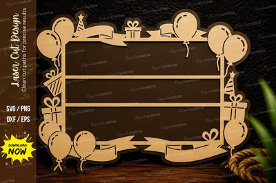 Birthday Celebration Name Sign Laser Cut SVG Design SVG Regulrcrative 
