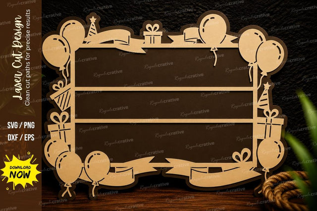 Birthday Celebration Name Sign Laser Cut SVG Design SVG Regulrcrative 