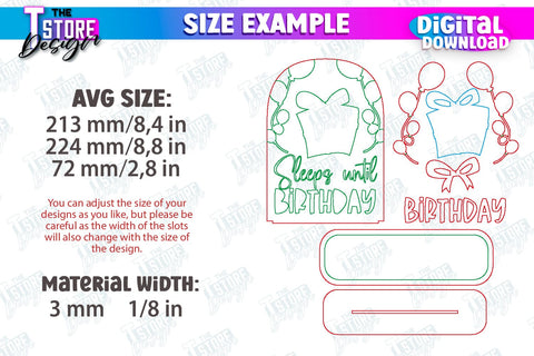 Birthday Countdown Calendar Laser Cut Bundle | Wall Calendar Template | Days Until Birthday | CNC Files SVG The T Store Design 