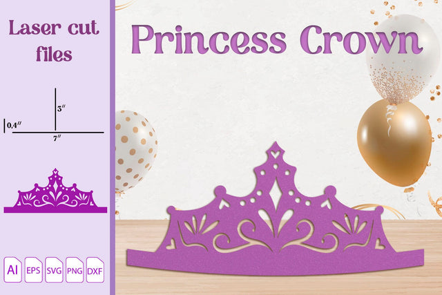 Birthday crown laser cut, Princess tiara svg paper cut template SVG AnastasiyaArtDesign 
