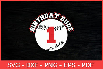 Birthday Dude1st 1 Year Old Boys Vintage Baseball Svg File SVG artprintfile 