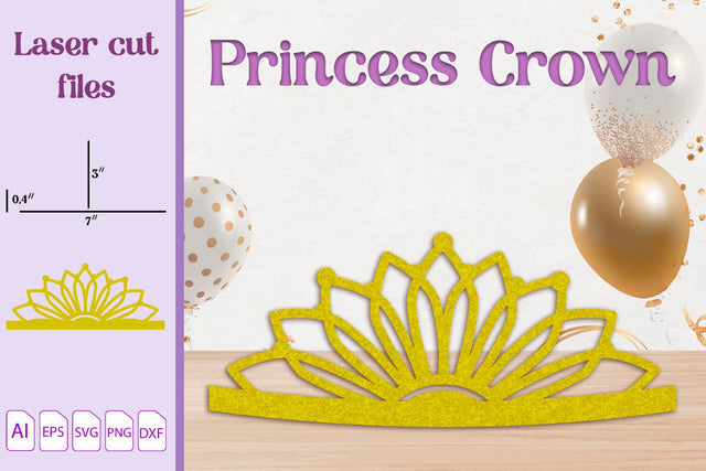 Birthday floral crown laser cut, Princess tiara svg template SVG AnastasiyaArtDesign 