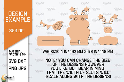 Birthday Fox SVG Design. Happy Birthday Decor Laser Cut SVG Evgenyia Guschina 