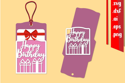 Birthday Gift Card Holder | Happy Birthday SVG zafrans studio 