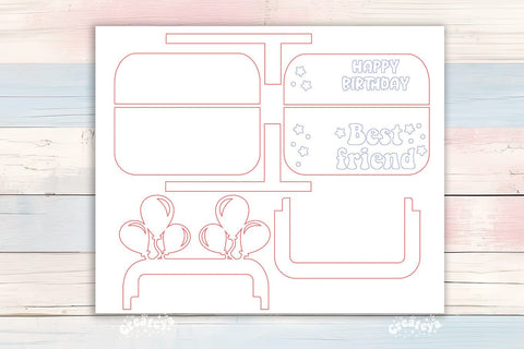 Birthday gift card holder laser, Best friend Gift Card Holder Laser Cut. Card Holder SVG Happy Birthday Layered svg SVG Createya Design 