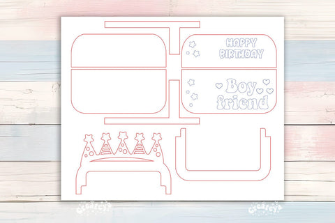 Birthday gift card holder laser, Boyfriend Gift Card Holder Laser Cut. Card Holder SVG Happy Birthday Layered svg SVG Createya Design 