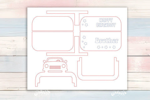 Birthday gift card holder laser, Brother Gift Card Holder Laser Cut. Card Holder SVG Happy Birthday Layered svg SVG Createya Design 