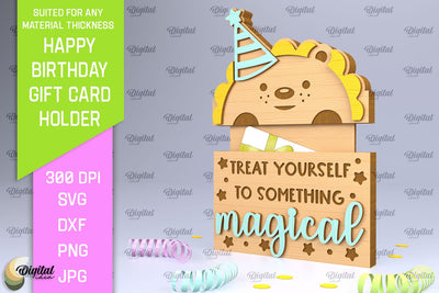 Birthday Gift Card Holder Laser Cut. Card Holder SVG SVG Evgenyia Guschina 