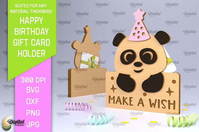 Birthday Gift Card Holder Laser Cut. Card Holder SVG SVG Evgenyia Guschina 