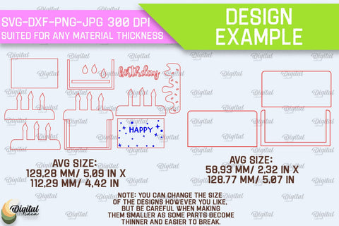Birthday Gift Card Holder Laser Cut. Card Holder SVG SVG Evgenyia Guschina 