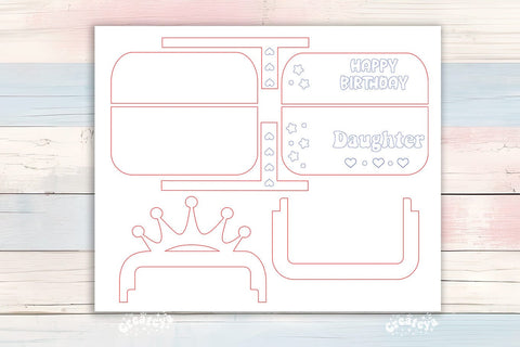 Birthday gift card holder laser, Daughter Gift Card Holder Laser Cut. Card Holder SVG Happy Birthday Layered svg SVG Createya Design 