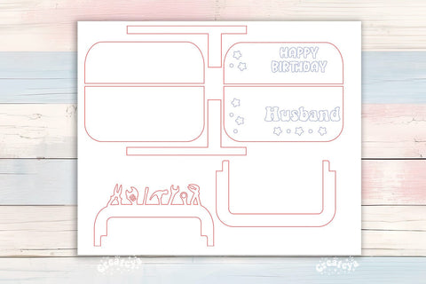 Birthday gift card holder laser, Husband Gift Card Holder Laser Cut. Card Holder SVG Happy Birthday Layered svg SVG Createya Design 