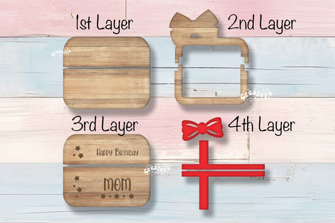 Birthday gift card holder laser, Mom Gift Card Holder Laser Cut. Card Holder SVG Happy Birthday Layered svg SVG Createya Design 