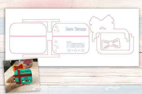 Birthday gift card holder laser, Mommy Gift Card Holder Laser Cut. Card Holder SVG Happy Birthday Layered svg SVG Createya Design 