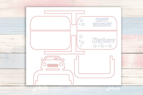 Birthday gift card holder laser, Nephew Gift Card Holder Laser Cut. Card Holder SVG Happy Birthday Layered svg SVG Createya Design 