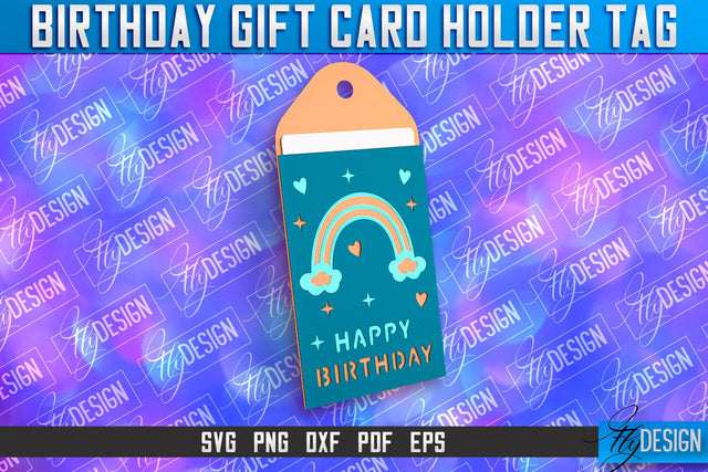 Birthday Gift Card Holder Tag | Gift Card SVG | SVG File SVG Fly Design 