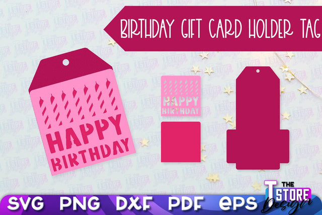 Birthday Gift Card Holder Tag | Gift Card SVG | SVG File SVG The T Store Design 
