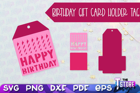 Birthday Gift Card Holder Tag | Gift Card SVG | SVG File SVG The T Store Design 