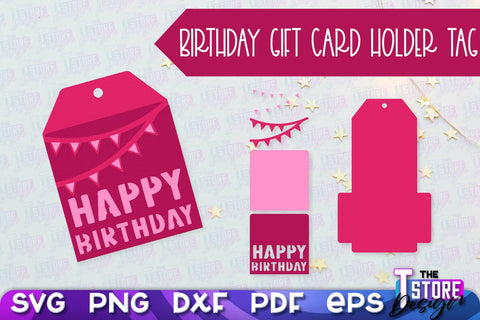 Birthday Gift Card Holder Tag | Gift Card SVG | SVG File SVG The T Store Design 