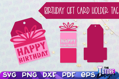 Birthday Gift Card Holder Tag | Gift Card SVG | SVG File SVG The T Store Design 