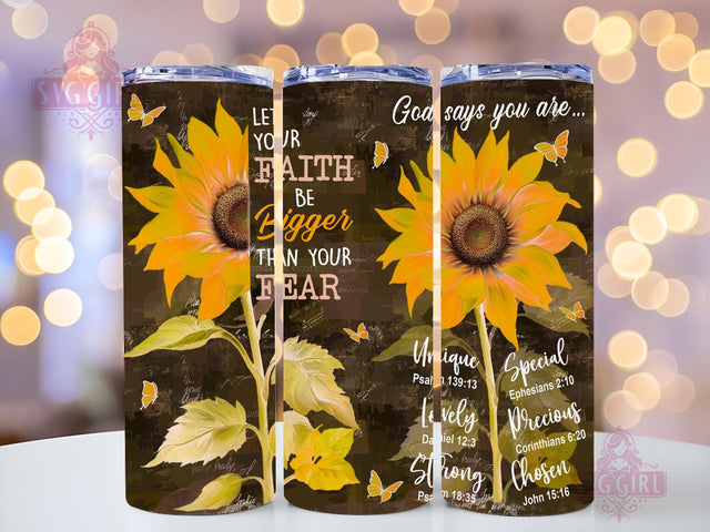 Birthday Gift For Women Sunflower Faith Religious Gifts For Women 20oz Tumbler Wrap Sublimation Design, Christian Gifts For Women Tumbler, Inspirational Gifts For Women, Instant Digital Download Sublimation SvggirlplusArt 