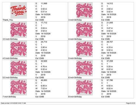Birthday Girl Bow Embroidery Design – Pink Birthday Machine Embroidery File, Girly Birthday Shirt Design, Birthday Bow Embroidery Embroidery/Applique DESIGNS PatternFeed8 