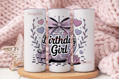 Birthday Girl Disco 20oz Tumbler Wrap Sublimation DesignSVG 