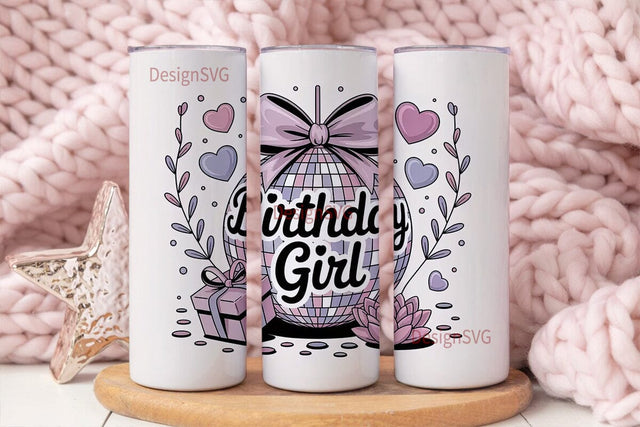 Birthday Girl Disco 20oz Tumbler Wrap Sublimation DesignSVG 