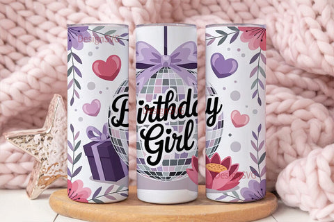 Birthday Girl Disco 20oz Tumbler Wrap Sublimation DesignSVG 
