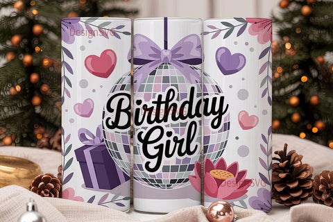 Birthday Girl Disco 20oz Tumbler Wrap Sublimation DesignSVG 